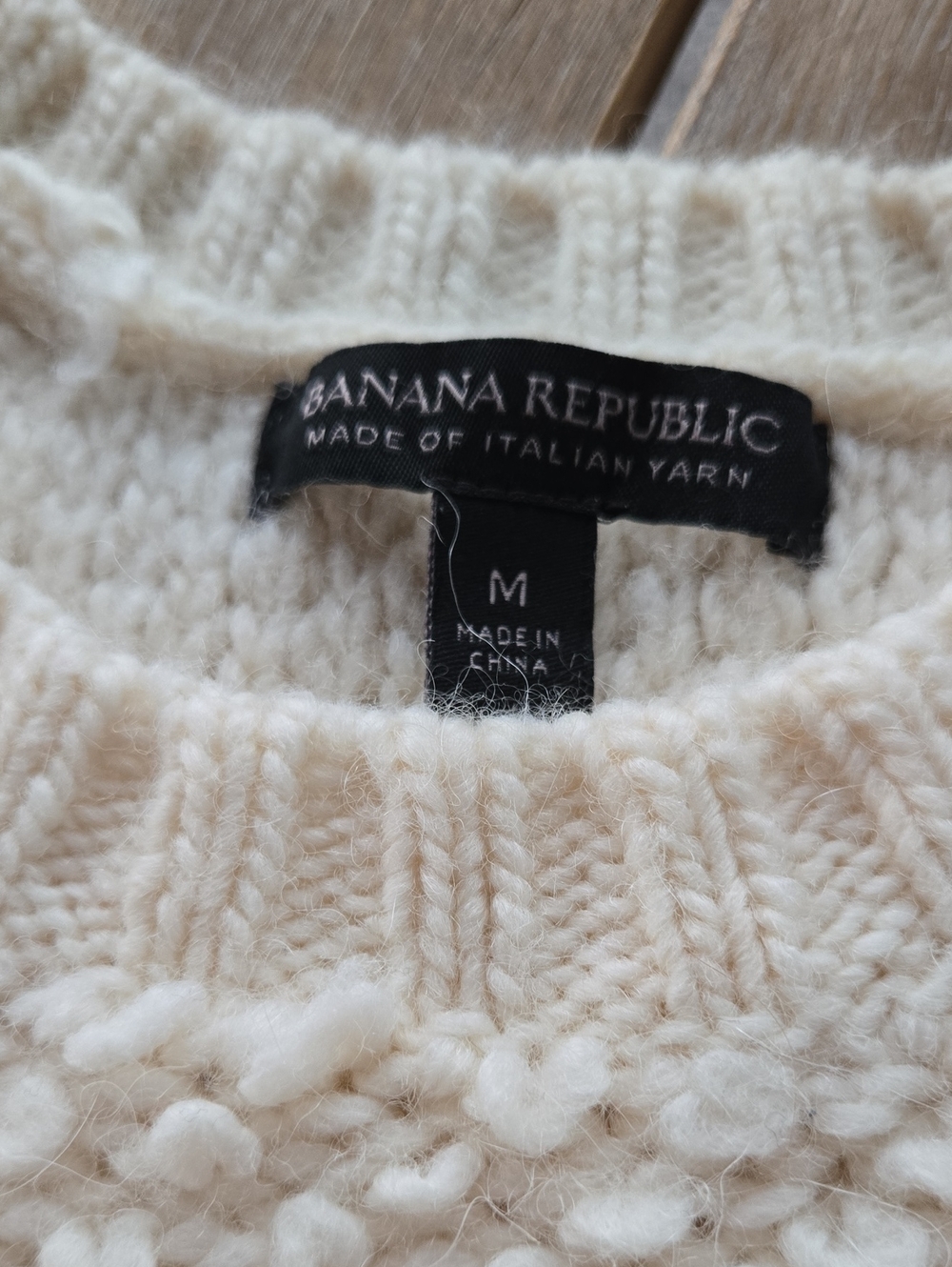 Banana Republic Made of Italian Yarn Wool Alpaca Crewneck Textured Knit Sweater - Picture 2 of 12